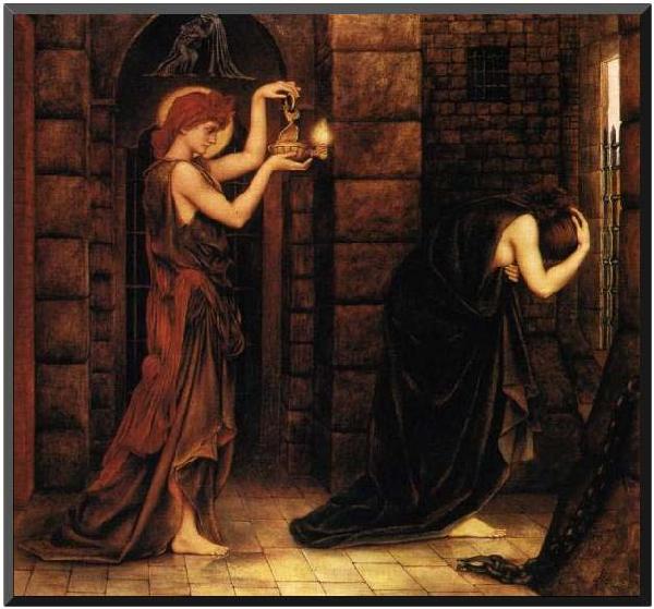 Evelyn De Morgan Hope in a Prison of Despair, oil painting image